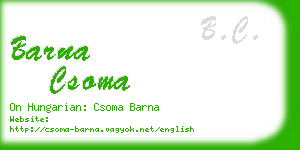 barna csoma business card